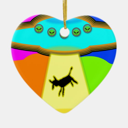 Alien Entführung Keramikornament (Vorne)