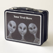 Alien Entführung Metall Brotdose (Rückseite)