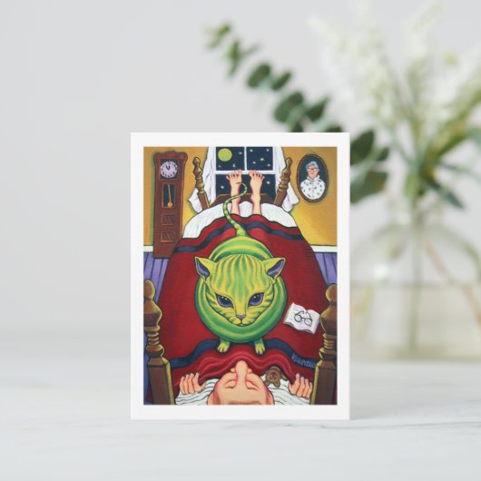 Alien Entführung - oder Katzenbesitzer? Postkarte (Stehend Vorderseite)