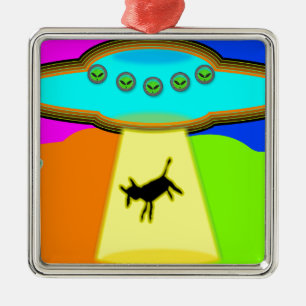 Alien Entführung Ornament Aus Metall