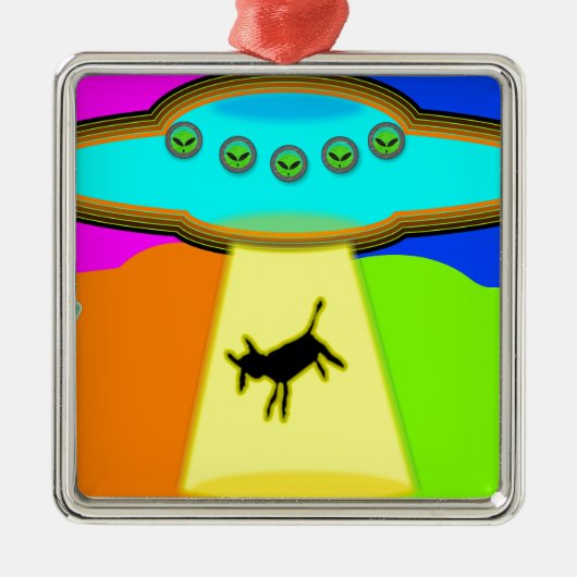 Alien Entführung Ornament Aus Metall (Vorne)