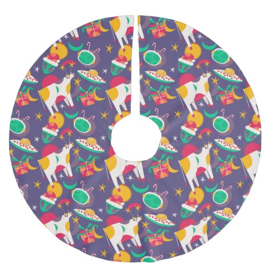 Alien Entführung Polyester Weihnachtsbaumdecke (Vorderseite)