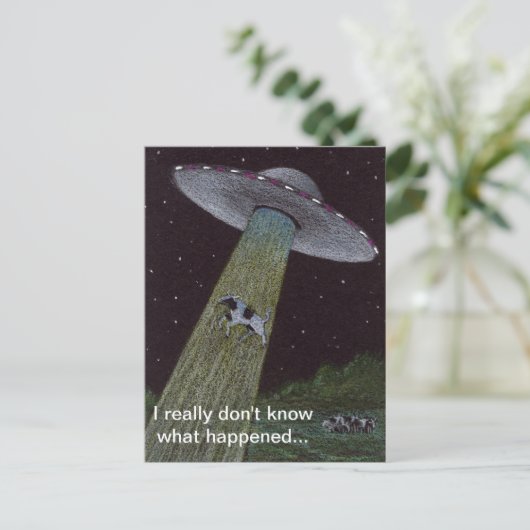 Alien Entführung Postkarte (Stehend Vorderseite)