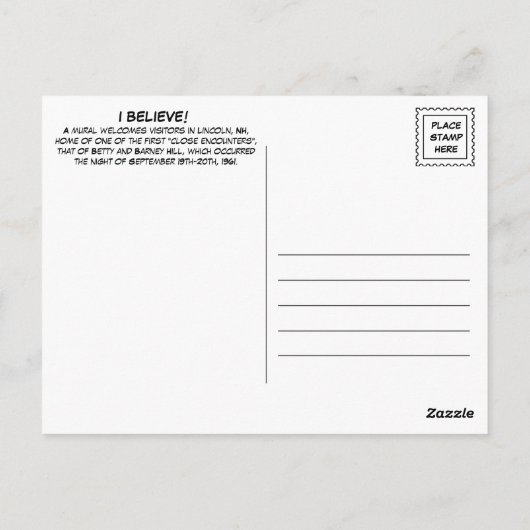 Alien Entführung Postkarte (Rückseite)