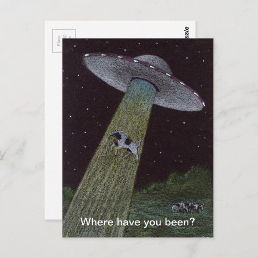 Alien Entführung Postkarte (Vorne/Hinten)