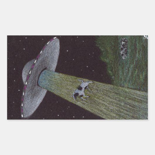Alien Entführung Rechteckiger Aufkleber (Vorderseite)