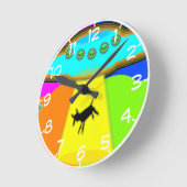 Alien Entführung Runde Wanduhr (Winkel)