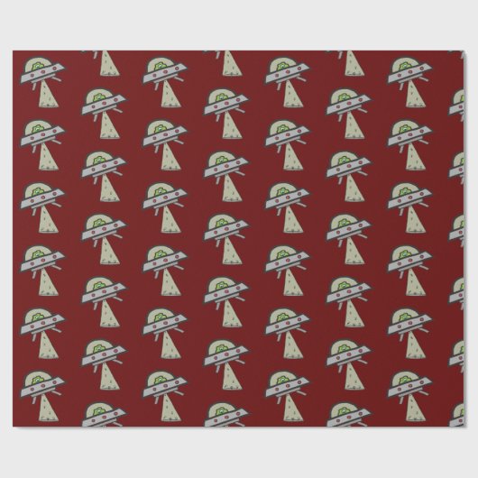 Alien Entführung UFO Flying Saucer Geschenkpapier (Flach)