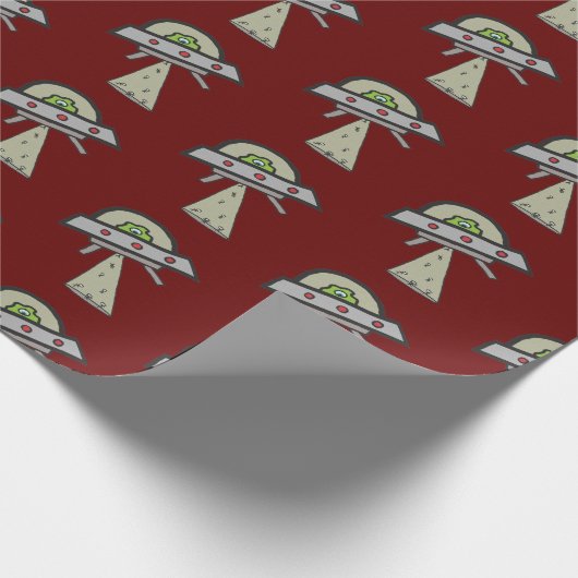 Alien Entführung UFO Flying Saucer Geschenkpapier (Ecke)