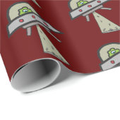 Alien Entführung UFO Flying Saucer Geschenkpapier (Rolleneckpunkt)