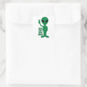 Alien - Entschuldigung, dass ich nicht Mensch spre Quadratischer Aufkleber (Tasche)