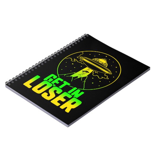 Alien erhalten im Verlierer-Wortspiel-Geschenk Notizblock (Linke Seite)