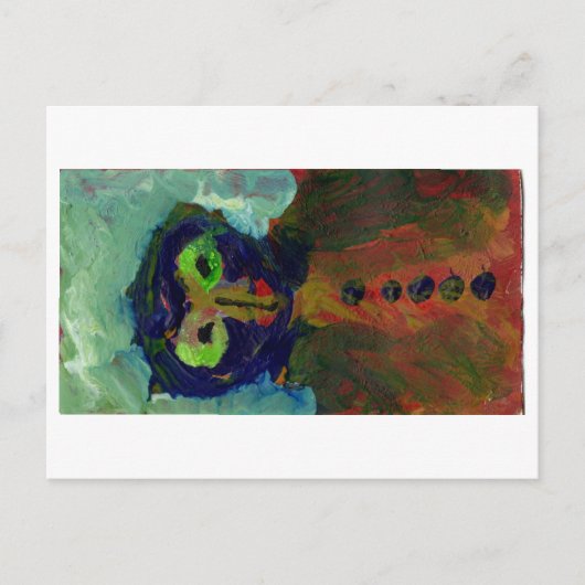 Alien/Eule-Figur-Postkarte Postkarte (Vorderseite)