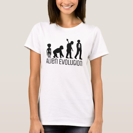 Alien-Evolution, außerirdischer Alien T-Shirt (Vorderseite)