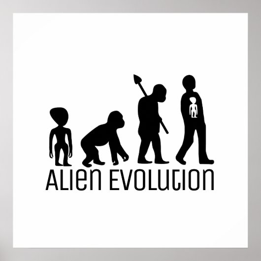 Alien Evolution, extraterrestrische Alien Poster (Vorne)