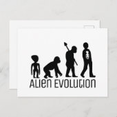 Alien Evolution, extraterrestrische Alien Postkarte (Vorne/Hinten)
