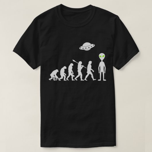 Alien-Evolution lustiges UFO-Design T-Shirt (Design vorne)