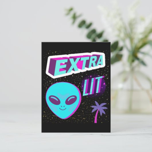 Alien extra beleuchtet postkarte (Stehend Vorderseite)