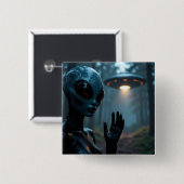 Alien Extraterrestrik und UFO Button (Vorne & Hinten)