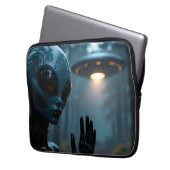 Alien Extraterrestrik und UFO Laptopschutzhülle (Vorderseite Links)