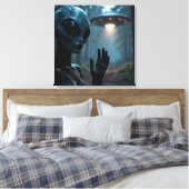 Alien Extraterrestrik und UFO Leinwanddruck (Insitu (Schlafzimmer))