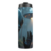 Alien Extraterrestrik und UFO Thermosbecher (Vorderseite)