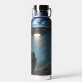 Alien Extraterrestrik und UFO Trinkflasche (Rückseite)