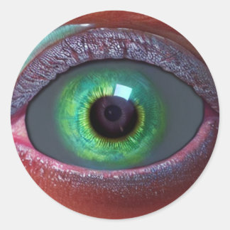 Alien Eye in einem Sky Classic Round Sticker