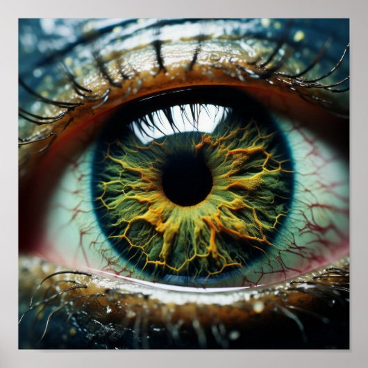 Alien Eye Nah-Up Macro Foto - Einzigartig und gehe Poster (Vorne)