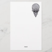 Alien Face, African Skull Facial Reconstruction L Briefpapier (Rückseite)