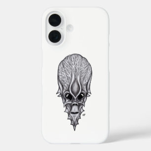 Alien Face, Afrikanische Schädelfaust Wiederaufbau iPhone 16 Hülle
