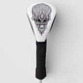 Alien Face, Afrikanische Schädelfaust Wiederaufbau Golf Headcover (Vorderseite)
