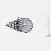 Alien Face, Afrikanische Schädelfaust Wiederaufbau iPhone Hülle (Rückseite (Horizontal))