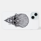 Alien Face, Afrikanische Schädelfaust Wiederaufbau iPhone Hülle (Rückseite (Horizontal))