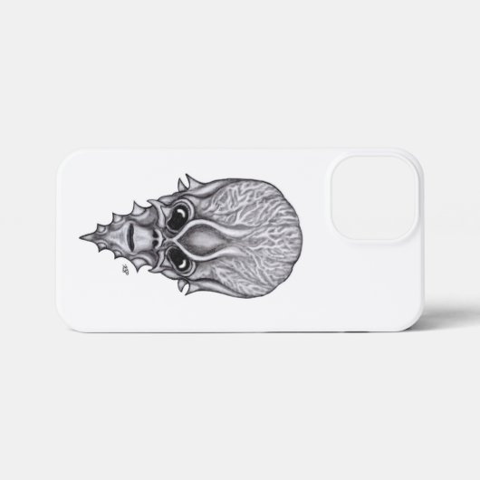 Alien Face, Afrikanische Schädelfaust Wiederaufbau iPhone Hülle (Rückseite (Horizontal))