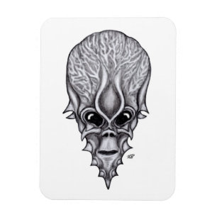 Alien Face, Afrikanische Schädelfaust Wiederaufbau Magnet
