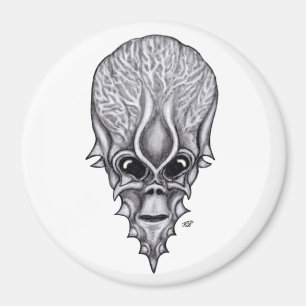 Alien Face, Afrikanische Schädelfaust Wiederaufbau Magnet