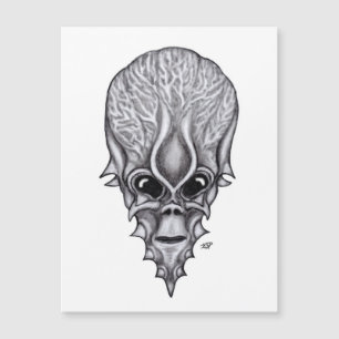 Alien Face, Afrikanische Schädelfaust Wiederaufbau Magnetkarte