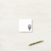 Alien Face, Afrikanische Schädelfaust Wiederaufbau Post-it Klebezettel (Auf Schreibtisch)