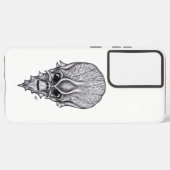 Alien Face, Afrikanische Schädelfaust Wiederaufbau Samsung Galaxy Hülle (Linke Seite)