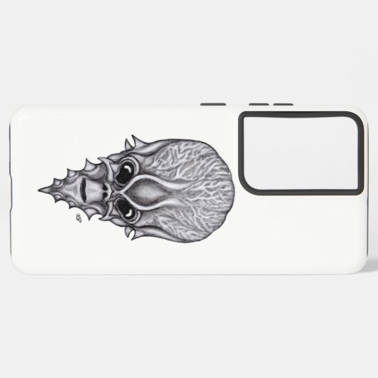 Alien Face, Afrikanische Schädelfaust Wiederaufbau Samsung Galaxy Hülle (Linke Seite)