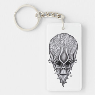 Alien Face, Afrikanische Schädelfaust Wiederaufbau Schlüsselanhänger