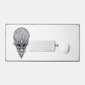 Alien Face, Afrikanische Schädelfaust Wiederaufbau Schreibtischunterlage (Tastatur & Maus)