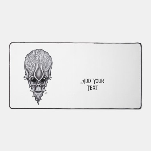 Alien Face, Afrikanische Schädelfaust Wiederaufbau Schreibtischunterlage (Vorderseite)