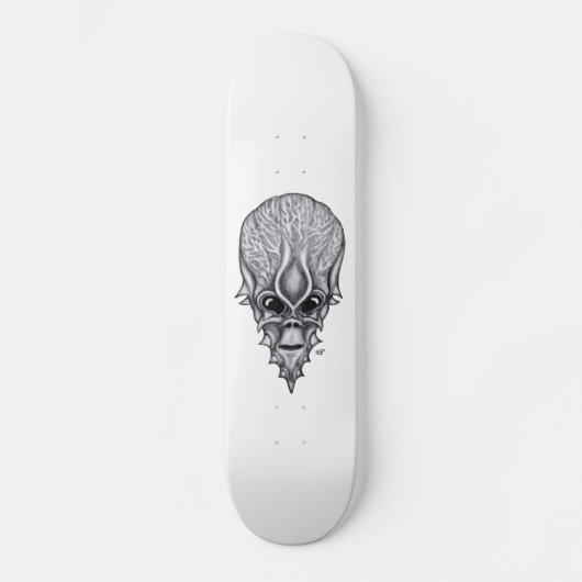 Alien Face, Afrikanische Schädelfaust Wiederaufbau Skateboard (Vorderseite)