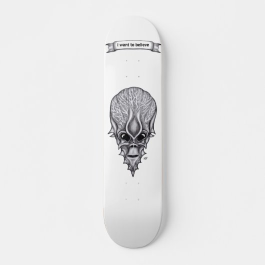 Alien Face, Afrikanische Schädelfaust Wiederaufbau Skateboard (Vorne)