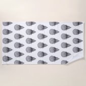 Alien Face, Afrikanische Schädelfaust Wiederaufbau Strandtuch (Vorderseite)