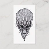 Alien Face, Afrikanische Schädelfaust Wiederaufbau Visitenkarte (Rückseite)