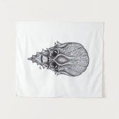 Alien Face, Afrikanische Schädelfaust Wiederaufbau Wandteppich (Vorderseite (Horizontal))