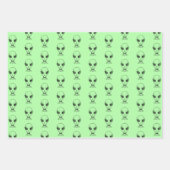 Alien Face Geschenkpapier Set (Vorderseite 2)